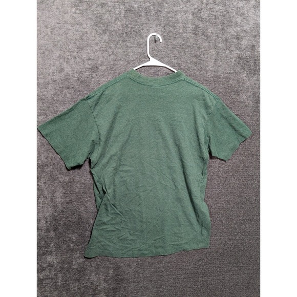 Vintage American Spirit Green Micro Stripe T-Shirt XL Made in USA 90s Crew Neck - Picture 2 of 5